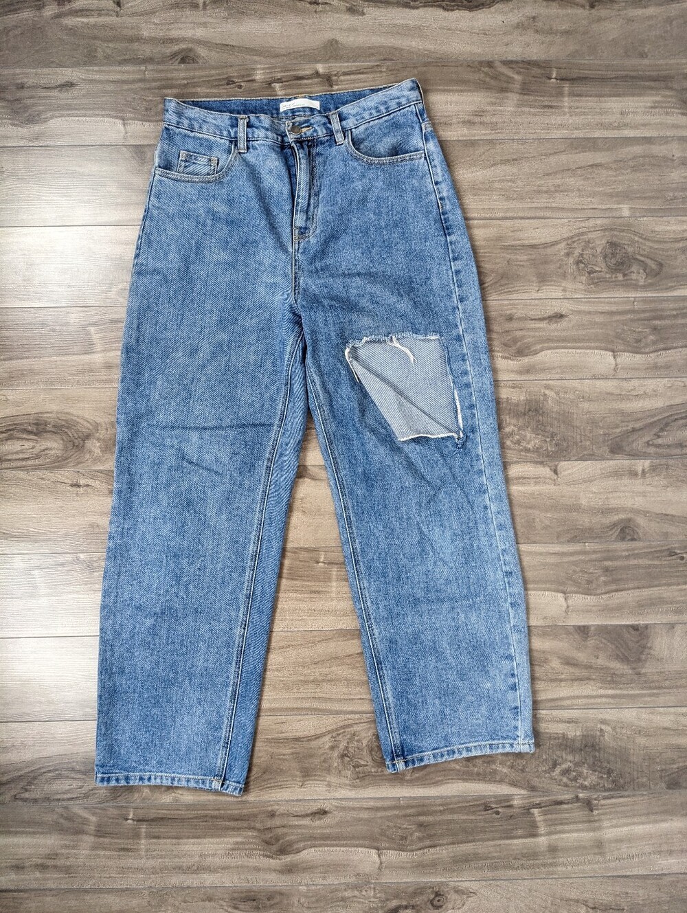 Oak + Fort Blue Jeans Relaxed Loose Fit Wide Leg Size 30 100% cotton